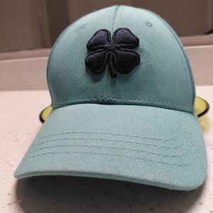 Teal Baseball Cap with Black Clover